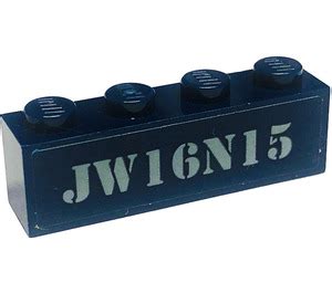 Lego Dark Blue Brick X With Jw N Sticker Brick Owl