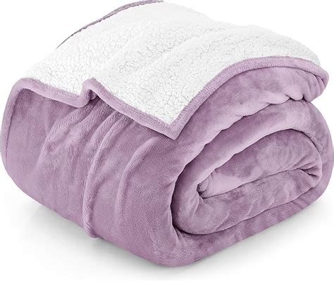 Amazon Utopia Bedding Sherpa Blanket California King Size Lilac