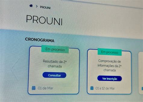 Prouni Divulga Resultado Da Segunda Chamada Experimente A Emo O Das