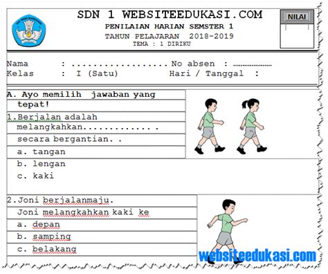 Terpopuler 21 Soal Pjok Kelas 1 Tema 6