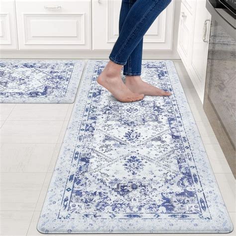 ASPMIZ Boho Kitchen Rugs Sets of 2 Non Slip, Waterproof Kitchen Rugs ...