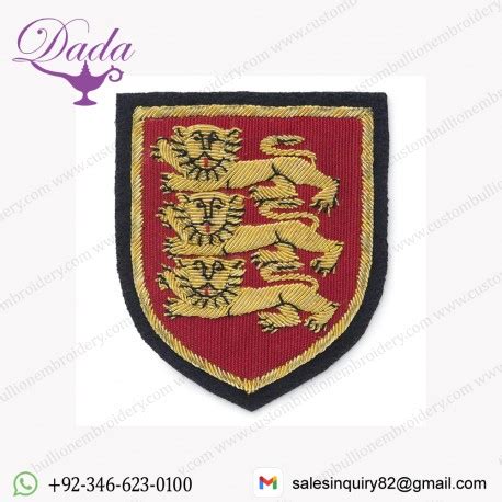 Three Lions Blazer Badge Badges Crown Lion Regiment Embroider Badges