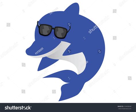 Cartoon Dolphin Wearing Glasses Stock Vector (Royalty Free) 218458549 ...