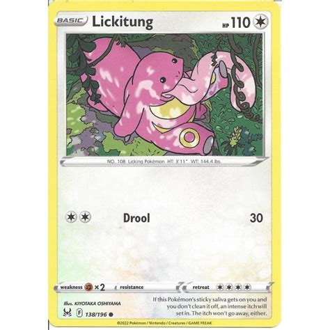 Pokemon Trading Card Game Lickitung Common Card Swsh