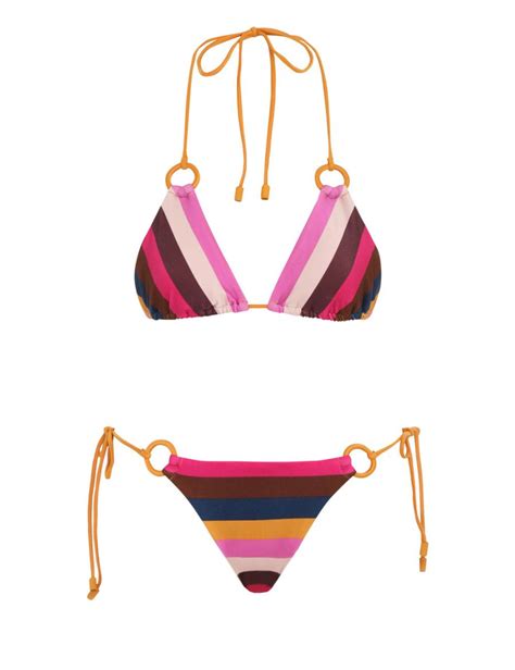 Swim Resort Ginger Ring Tie Bikini Multi Stripe Zimmermann Bikinis