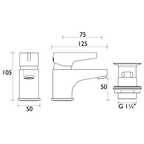 Bristan Design Utility Lever Basin Mixer With Clicker Waste Chrome