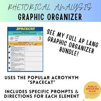 Ap Lang Rhetorical Analysis Graphic Organizer Spacecat Chart Tpt