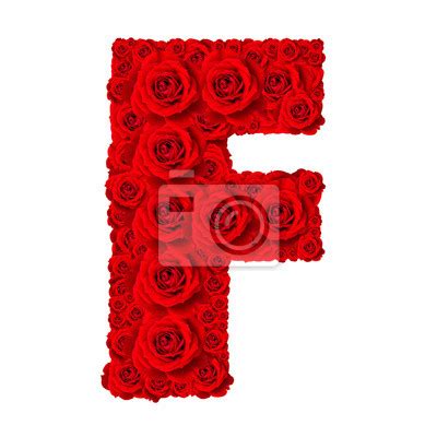 Rose Alphabet Set Alphabet Capital Letter F Made From Red Rose Wall