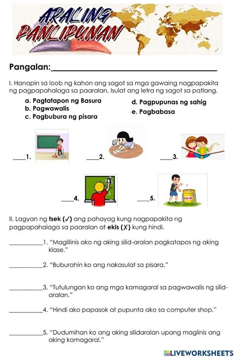 Ap Mga Bahagi Ng Paaralan At Bumubuo Rito Worksheet Artofit