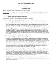 Hist Final Exam Review Sheet Docx Hist Final Exam Review