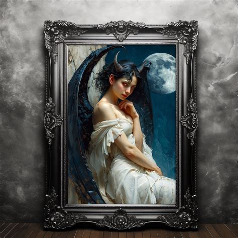 Alluring Lilith Art Print Witchy Artwork, Dark Academia Poster, Devil Decor, Succubus Demon ...