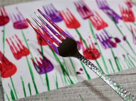 Flower Fork Painting For Kids Messy Little Monster