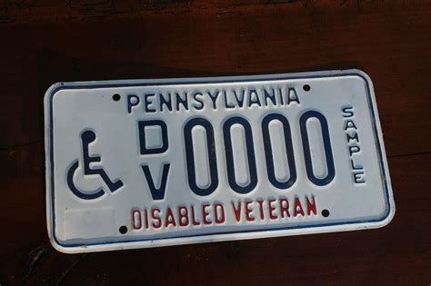 Pennsylvania Disabled Veteran Sample License Plate 2040244151