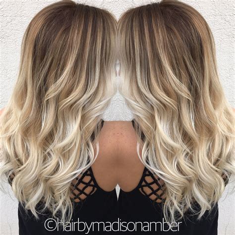 Balayage Ombré Platinum Blonde Long Hair Hairbymadisonamber Hair