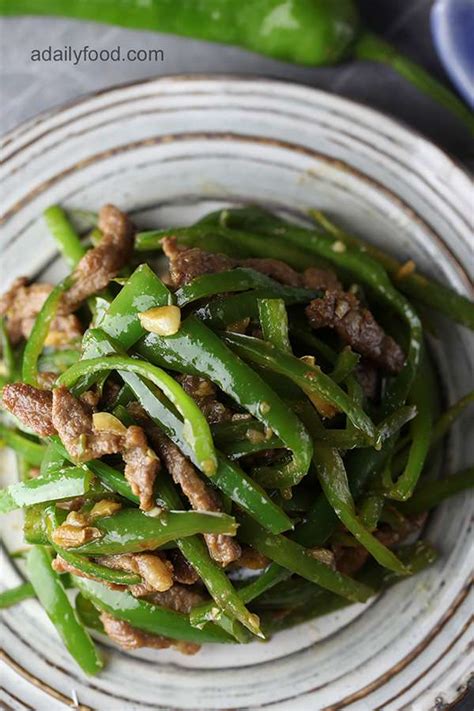 Green Pepper With Pork Shredded Stir Fry A Daily Food Chinese Food Culutre And Cooking