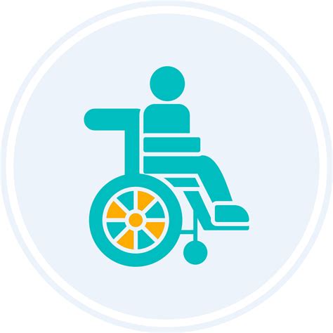 Disabled Person Glyph Two Colour Circle Icon Vector Art At