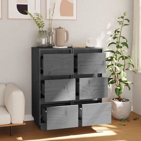 Er Set Sideboards Kommoden F R Wohnzimmer K Che Grau X X Cm