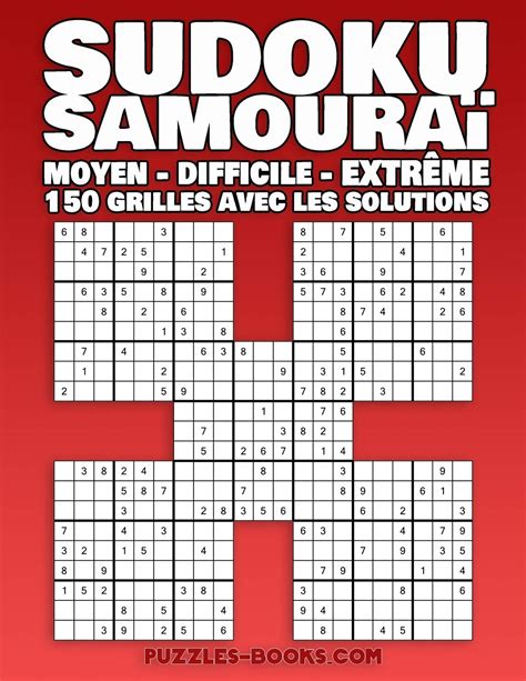 Sudoku Samouraï Moyen Difficile Extrême 150 Grilles De Sudoku