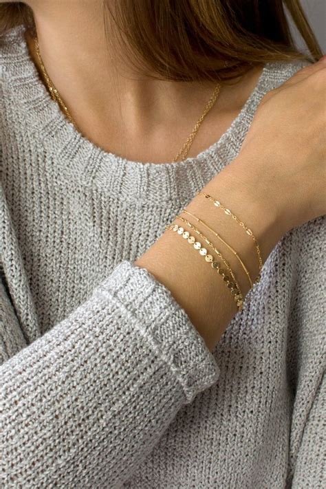 Dainty Chain Bracelet Delicate Bracelets For Women Layering Etsy Gold