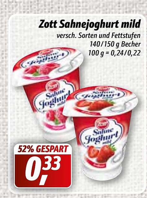 Zott Sahne Joghurt Mild Angebot Bei Simmel Prospekte De