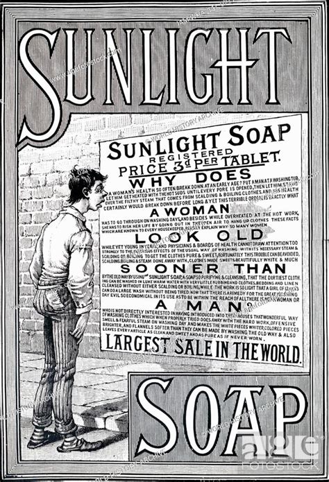 An Advert For Sunlight Soap Dated 19th Century Stock Photo Picture