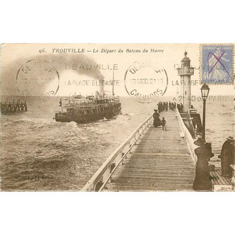 carte postale ancienne 14 TROUVILLE Top Promotion Le départ du Bateau