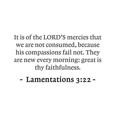 Lamentations 3 22 It Is Of The LORD S Mercies That We Are Not Consumed