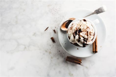 Premium Photo Hot Chocolate In Cup With Whipped Cream