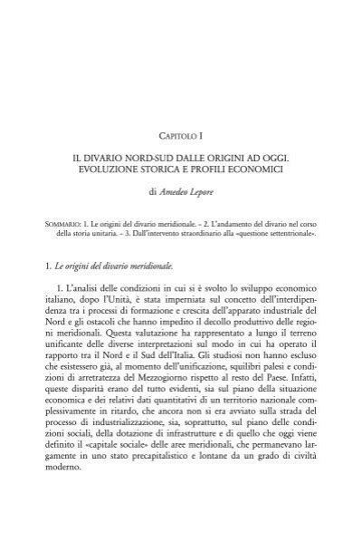 IL DIVARIO NORD SUD DALLE ORIGINI AD OGGI Svimez