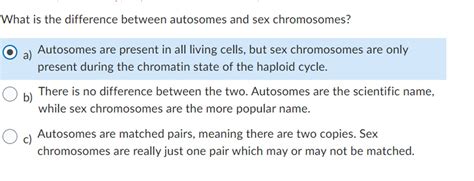 Solved What Is The Difference Between Autosomes And Sex Chegg