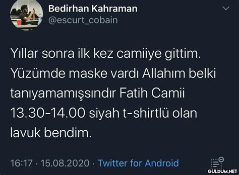 Bedirhan Kahraman Escurt Cobain Y Llar Sonra Ilk Kez Camiiye Gittim