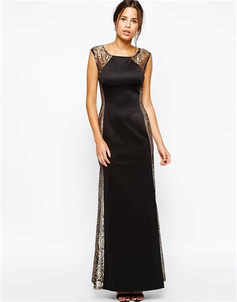 Lipsy | Lipsy Lace Panel Maxi Dress at ASOS | Maxi dress cocktail, Lace ...