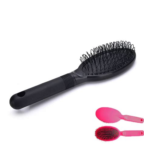 1pc Oval Cushion Nylon Natural Hair Extension Brush 2 Colors Natural