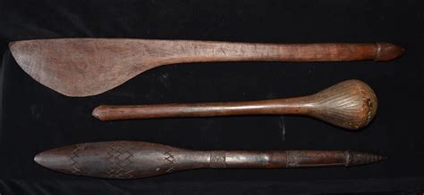 Lot Three Aboriginal Wood Clubs