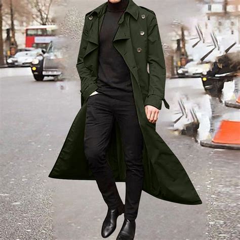 Trench Coat For Men Winter Fashion Long Trench Coat Easy Color Warm