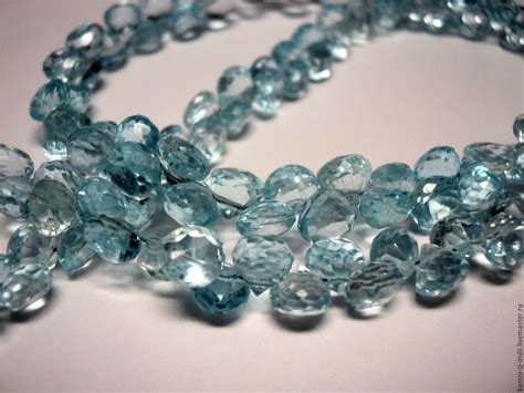 Голубой топаз (Sky Blue Topaz) лук капля бусины купить в интернет ...