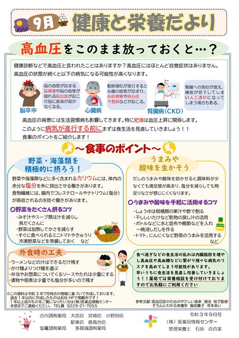 健康と栄養だより「高血圧をそのまま放っておくと」（2021年9月号） 株式会社医薬品情報センター