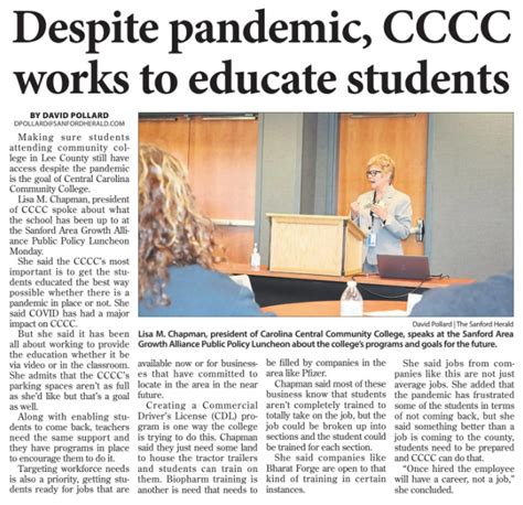 Despite pandemic, CCCC works to educate students | Sanford Area Growth ...