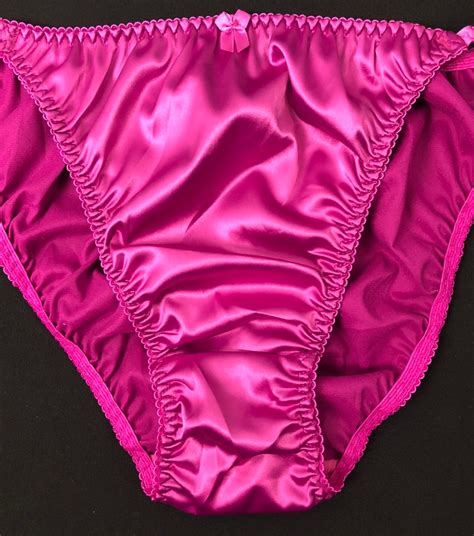 Satin String Bikini Panty Magenta Hot Pink Etsy