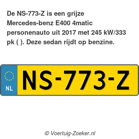 Kenteken Ns Z Mercedes Benz E Matic Auto Ns Z Voertuig