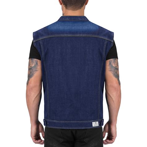 Viking Cycle Blue Denim Motorcycle Vest For Men