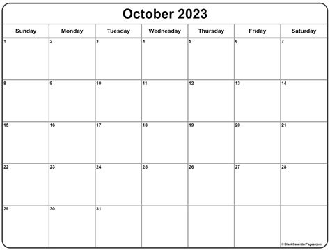 October Calendar Free Printable Calendar October Calendar