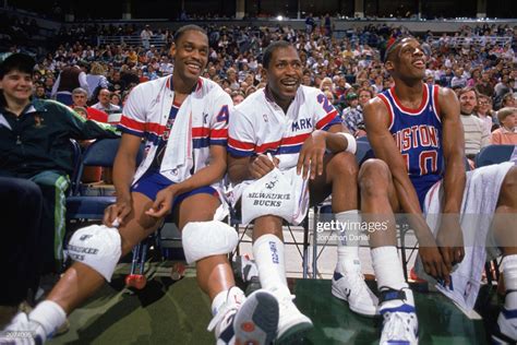 News Photo Rick Mahorn Mark Aguirre And Dennis Rodman Of