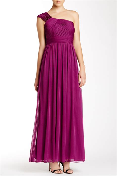 Js Boutique Embellished One Shoulder Chiffon Gown Nordstrom Rack