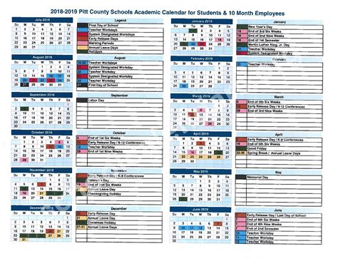 2018 - 2019 School Calendar | Pitt County Schools – Greenville, NC