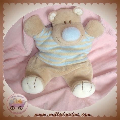 Jollybaby Doudou Hippopotame Beige Quasi Plat Sos