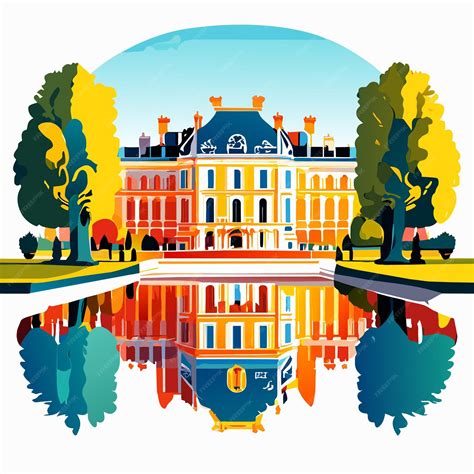 Premium Vector Palace Of Versailles Water Color Paint Or Vector