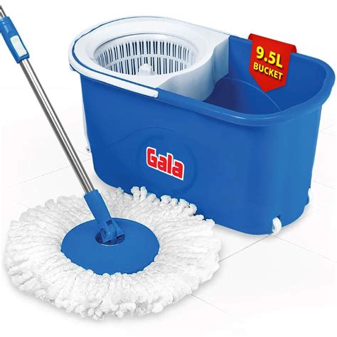 Buy Gala Quick Spin Mop Easy Wheels Big Bucket With Microfiber