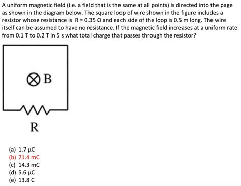 Solved A uniform magnetic field (i.e. a field that is the | Chegg.com