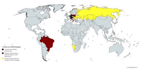 German language status around the world. : r/MapPorn